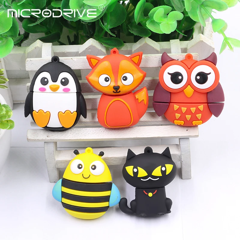 قرص فلاش USB بشكل كرتوني لطيف ، البطريق ، البومة ، الثعلب ، يو القرص ، ذاكرة الحيوان ، 128GB ، 4GB ، 8GB ، 16GB ، 32GB ، 64GB ، هدية #2