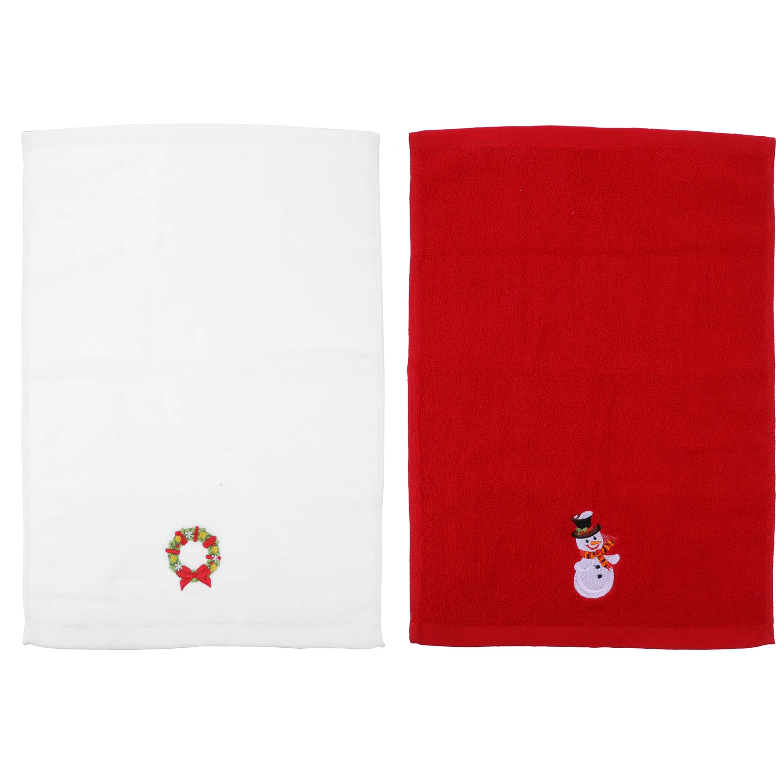 

2pcs Embroidery Towels Cotton Hand Bath Christmas Decor Fine Needlework High Color Fastness Easy Clean Home Textile Gift