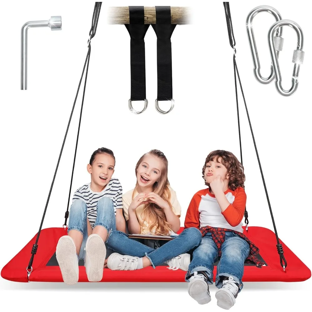 

Tree Swing for Kids Adults - 700lb Platform Swing Hanging Kit | Rectangle Giant Outdoor Swing | Bed for Backyard Indoor