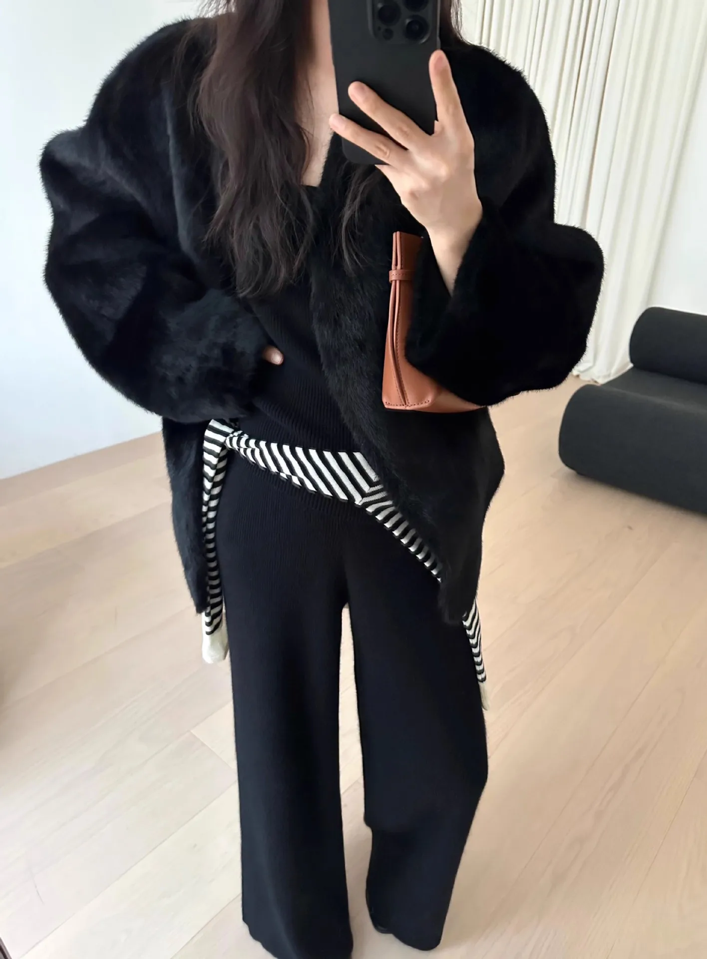 الخريف والشتاء جديد الخامس الرقبة فو فرو المنك مركب قطعة واحدة معطف الفرو للنساء أنماط المتوسطة والطويلة #5