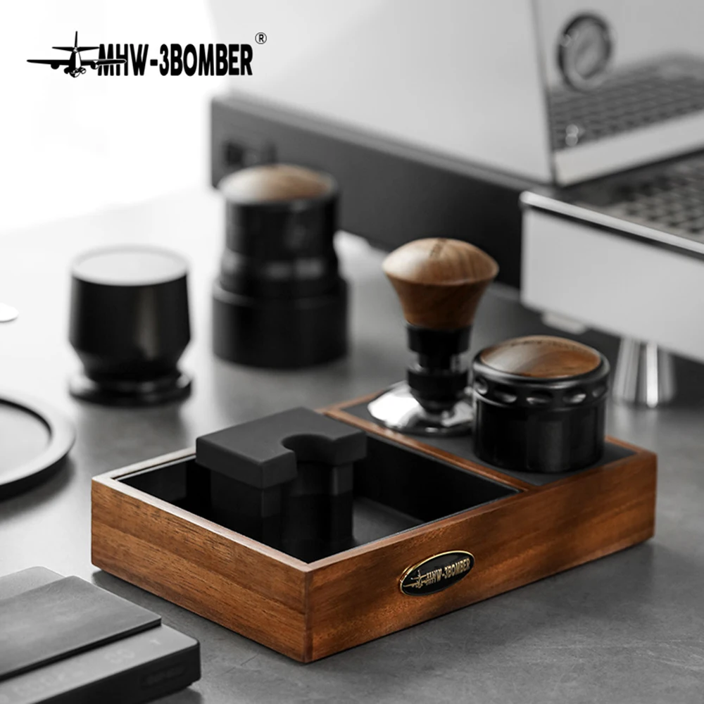 

Coffee Filter Tamper Holder Espresso Tamper Mat Stand Wood Cafe Tools Knock Box Slag Box Coffee Accessories for Barista