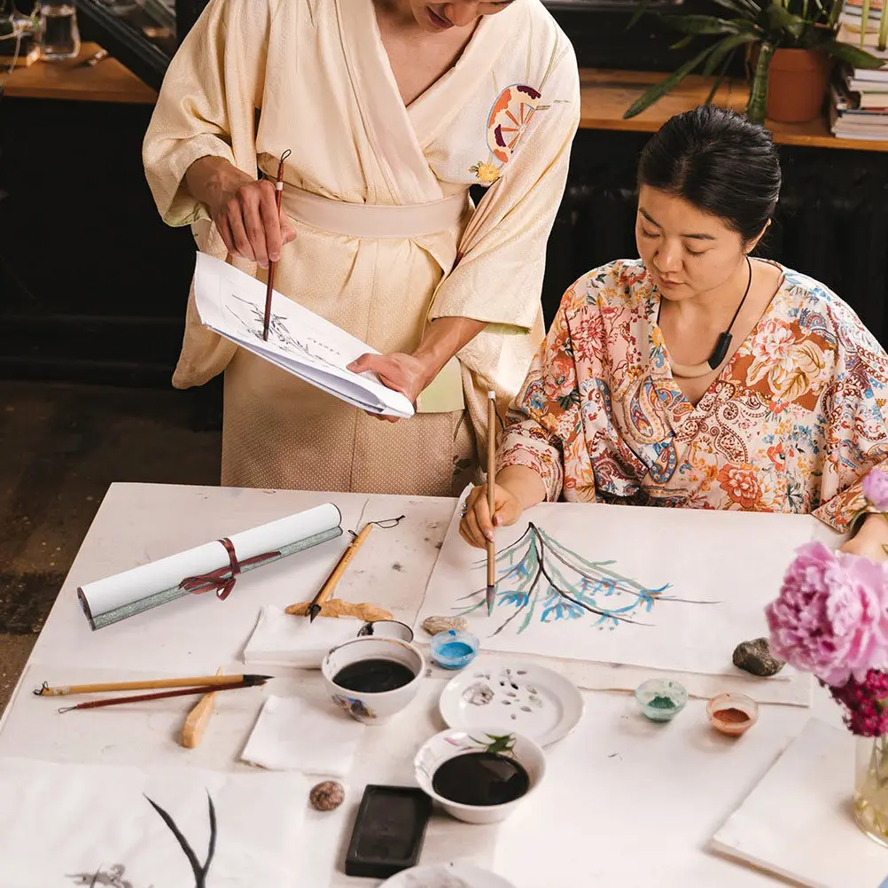 Chinese Calligraphy Scroll Paper Blank Hanging Scroll for Brush Writing Running Script Small Block Letters Rice Paper Art