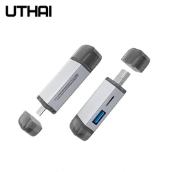 UTHAI J17 Đa Chức Năng Loại-C OTG Đọc Thẻ 6in1 SD/TF Máy Tính Điện Thoại Adapter Đa Năng Với USB Femal Cổng Loại C Usbc