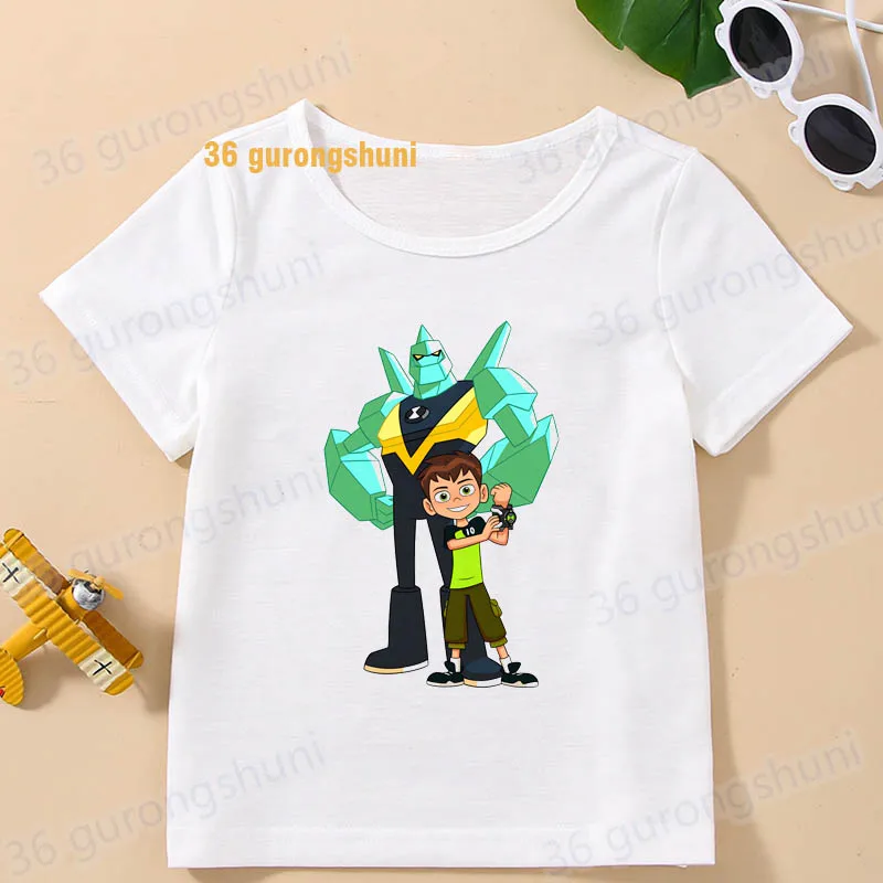 Cartoon t Shirt For Girls Tshirt children ben Girl t-shirts 10 birthday Short Sleeve Kids Clothes Boys clothing Graphic t Shirts