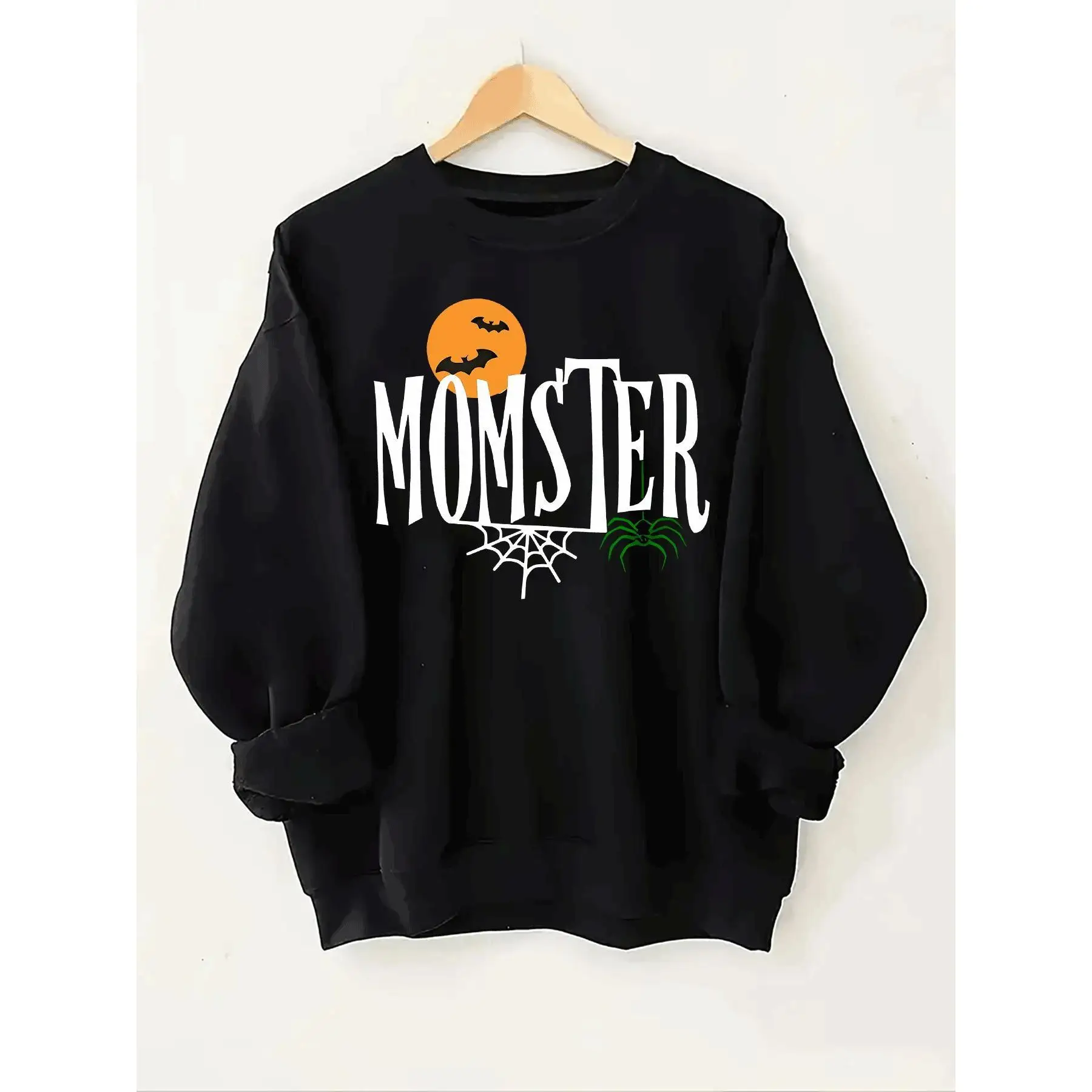 

Funny MOMSTER Sweatshirt | Women's Halloween Mom Crewneck Jumper | Fall Monster Theme Graphic Long Sleeve Shirt for Gift