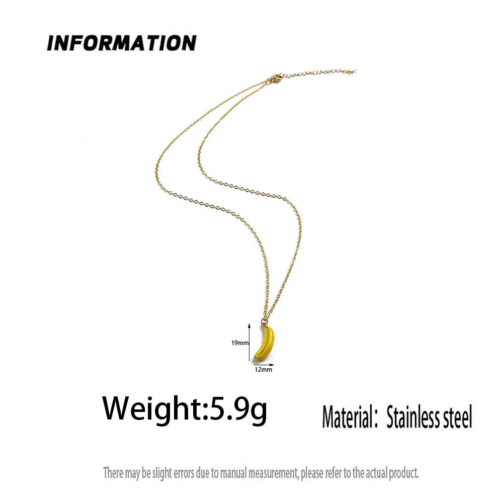 New - Gold Plated Banana - Enamel Pendant Necklace. Fashion neck jewelry friend gift - Image 4