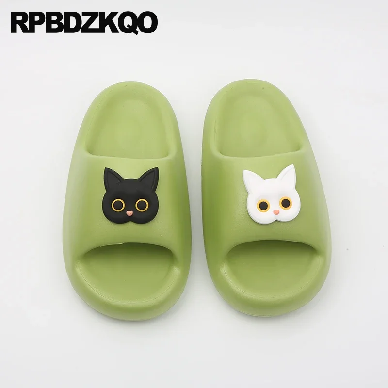 EVA Injection Shoe Cat Home Open Toe 44 Bathroom Slippers Thick Sole Sandals Slides Cozy Big Size Candy Guest Funny Indoor Women