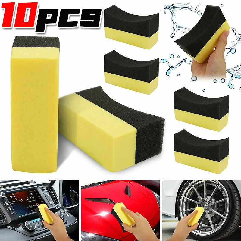 2-10Pcs Tyre Polishing Waxing Sponge Detailing Applicator Sponge Applicator Pads Tire Wash Wipe Cleaning Tool Car Cleaning Brush