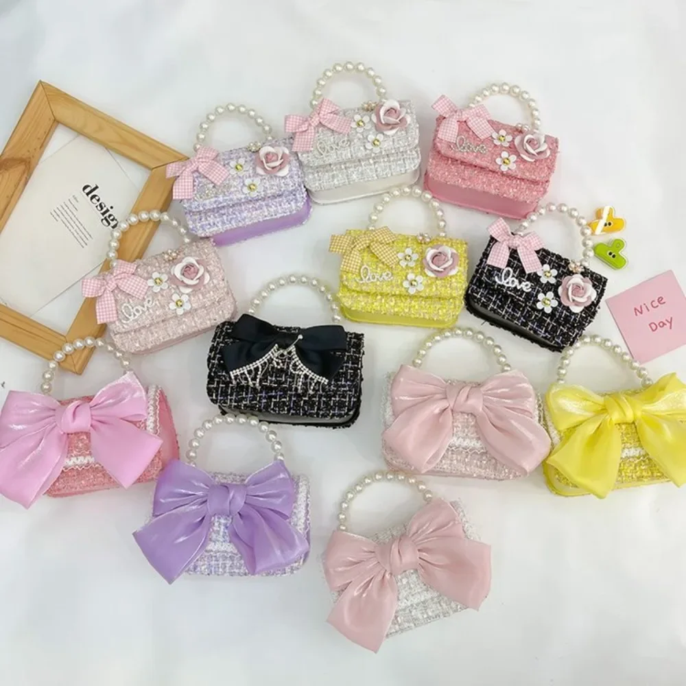 

New Children's Fashion Little Fragrant Wind Elsa Princess Bag Little Girl Pearl Handheld Crossbody Bag Net Red envelope