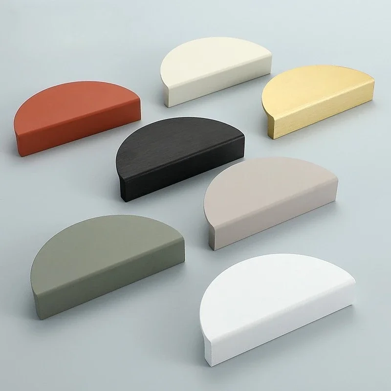Wardrobe Door Drawer Knob Semi-circular Cream Style Children's Room Color Handle Pairing Colorful Kitchen Cabinet Handles