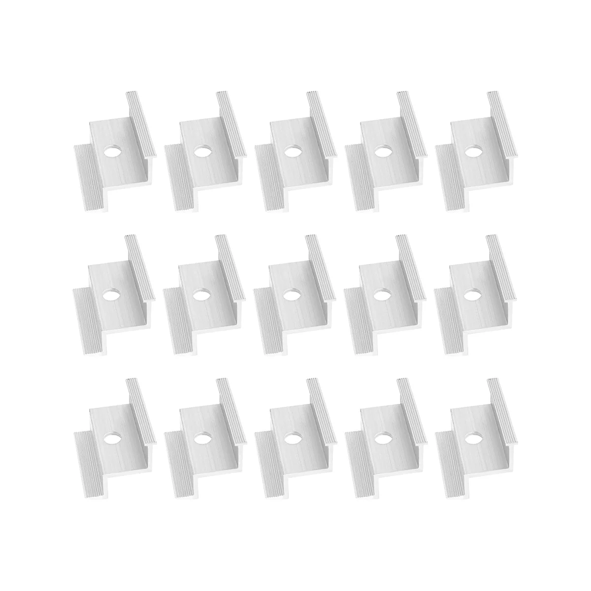 ABIS-15Pcs Aluminium End Clamp Replacement Solar Panel Mount Solar Photovoltaic Mounts Accessories for Motorhomes Houses Boat