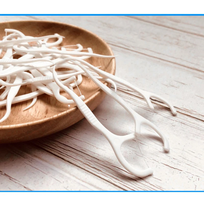 50~600개 휴대용 일회용 치실 플라스틱 이쑤시개 힐로 치실 치아 스틱 치실 픽 박스 포함 ﻿ 구강 관리