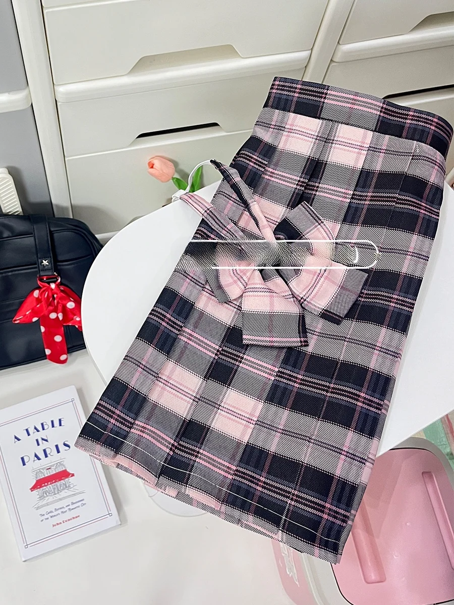 

Оригинальная японская юбка в клетку в стиле JK, с высокой талией, из полиэстера, для школьной формы, женская, серия юбок