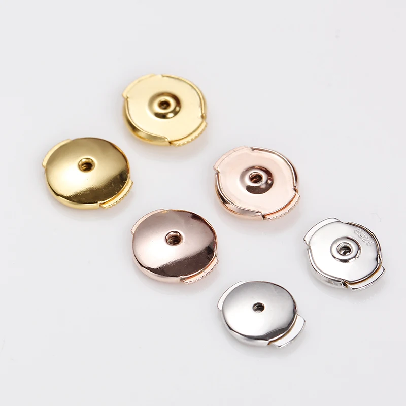 Sinya 18k Jewelry Findings Accessories Au750 Stamp Pure Real Gold Stud Earring Plate Stopper Lock Clasp Back