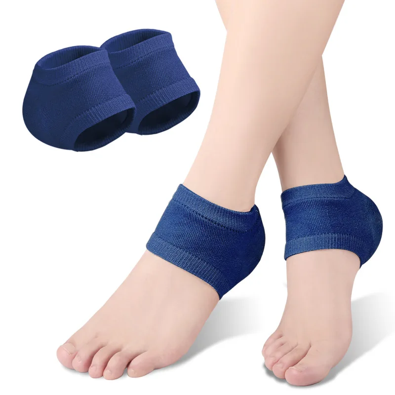 Silicone Protector Sleeve Heel Pads Heel Cups Plantar Fasciitis Support Feet Care Skin Repair Cushion Half-yard Socks Gel Heel