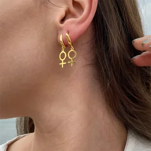 أقراط متدلية من الفولاذ المقاوم للصدأ للنساء ، رمز فينوس ، سحر البيان ، مجوهرات نسائية ، فخر مثليه ، أنثى أعلى 6 مبيعات أقراط مثلية - رقم 5
