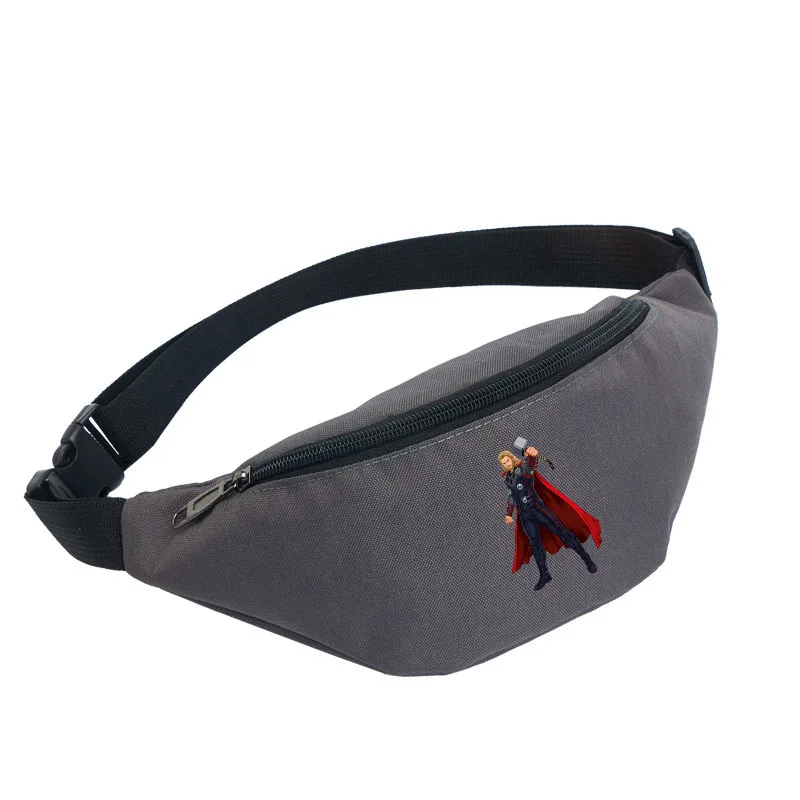 cartoon Spider-man Captain America Avengers Male Female Waist Bags Casual Phone Belt Bag PouchTravel Bag Shoulder Bags Handbag