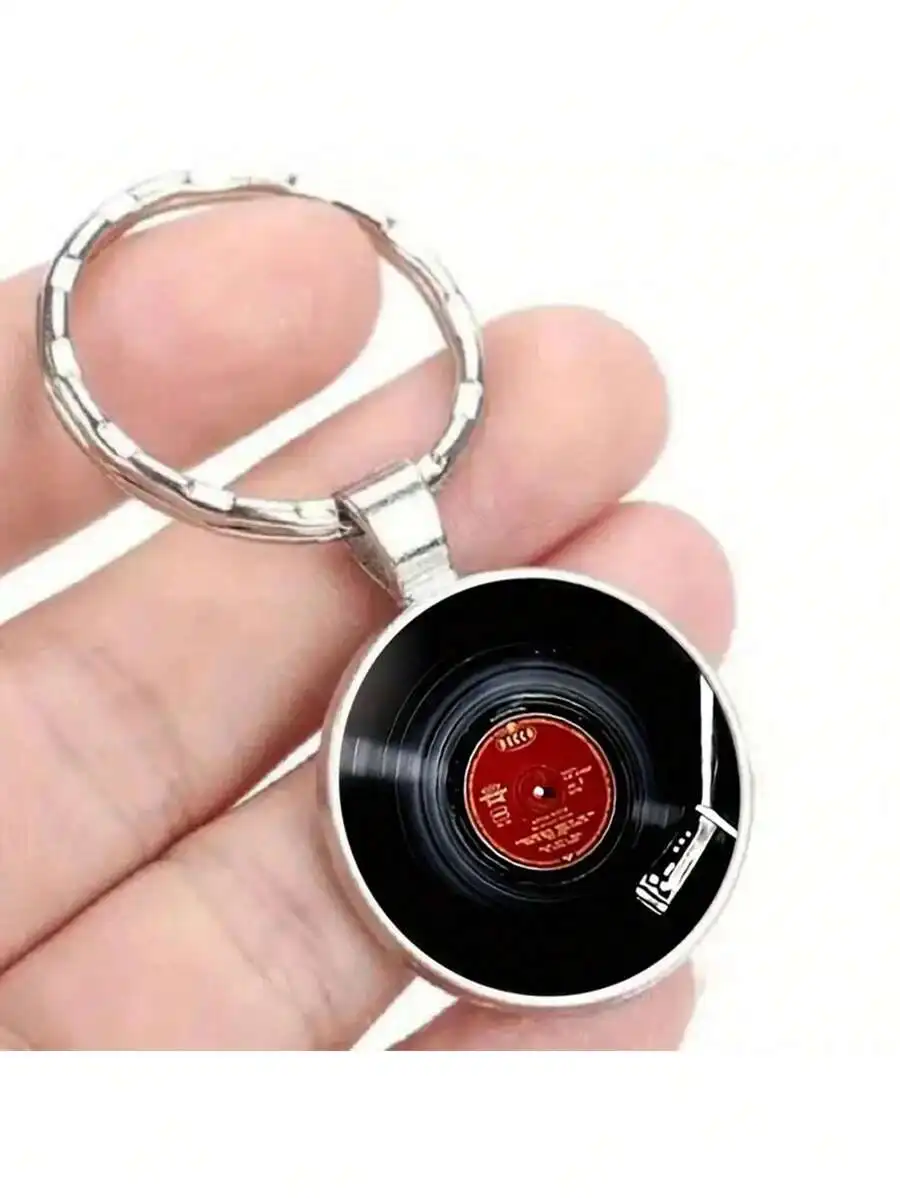 

Retro Vinyl Record Design Metal Keychain - Vintage Music Record Keychain Suitable For Car Enthusiasts And Music Lovers