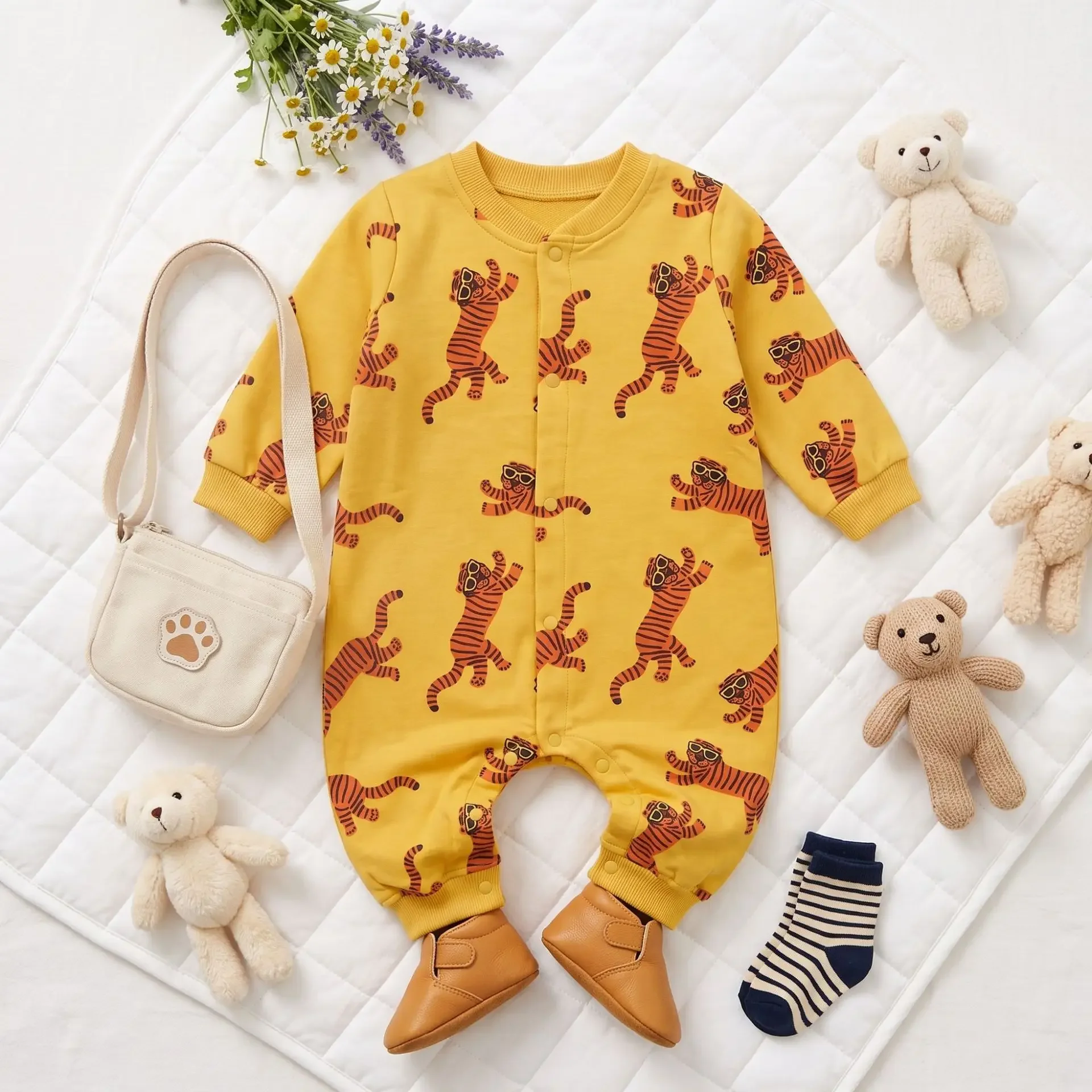 0-24M Newborn Kid Baby Boy Winter Clothes Long Sleeve Cotton Romper Thick Warm Jumpsuit Cute Sweet Outfit