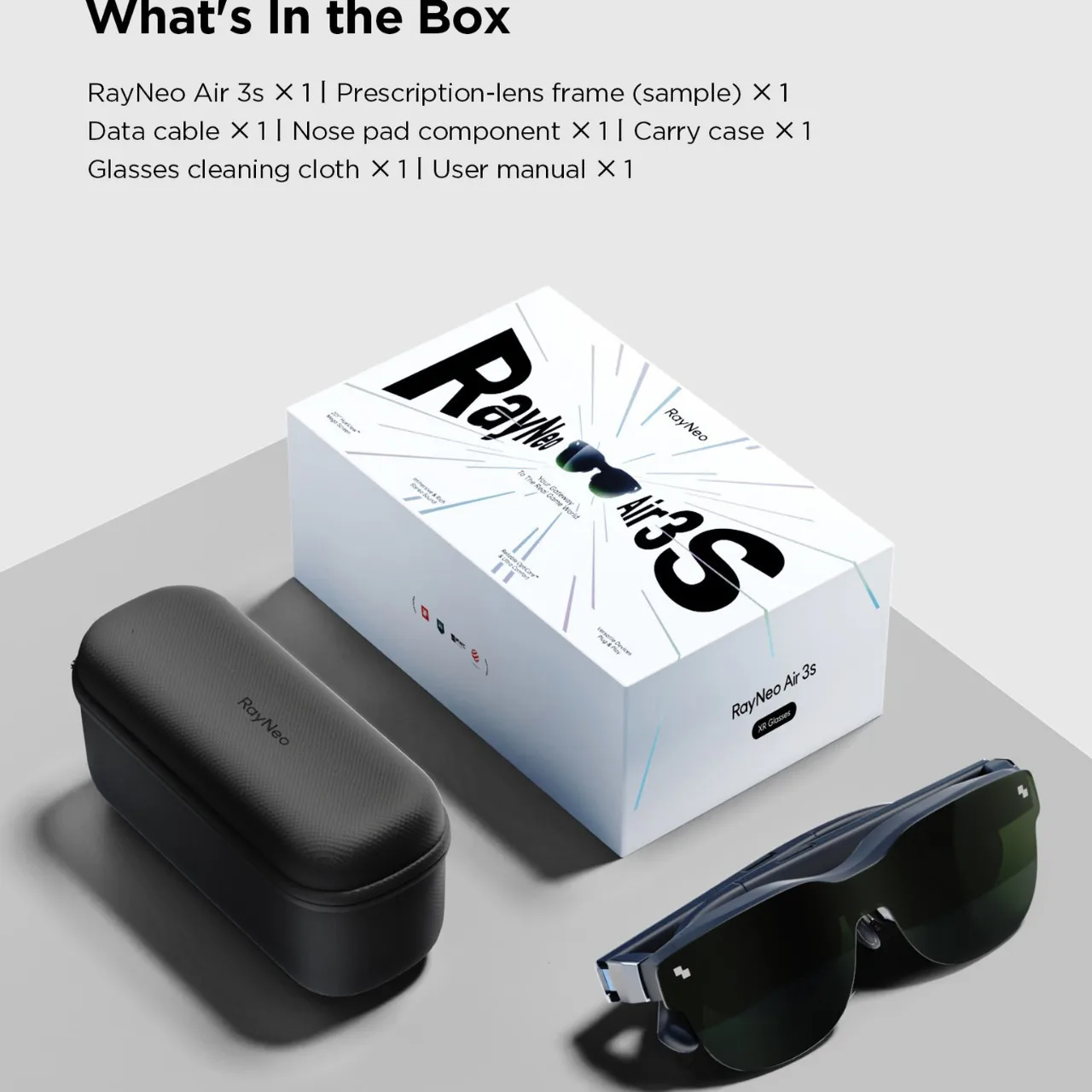 RayNeo Air 3S XR Smart Glasses 201 Inch 120Hz Micro OLED HD Display for iPhone Android Switch PS5 Steam Deck