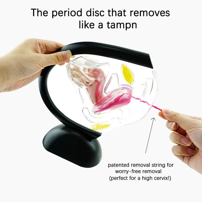 Disco menstrual feminino com corda de remoção reutilizável grau médico silicone alta cervix período disco menstruales mujer