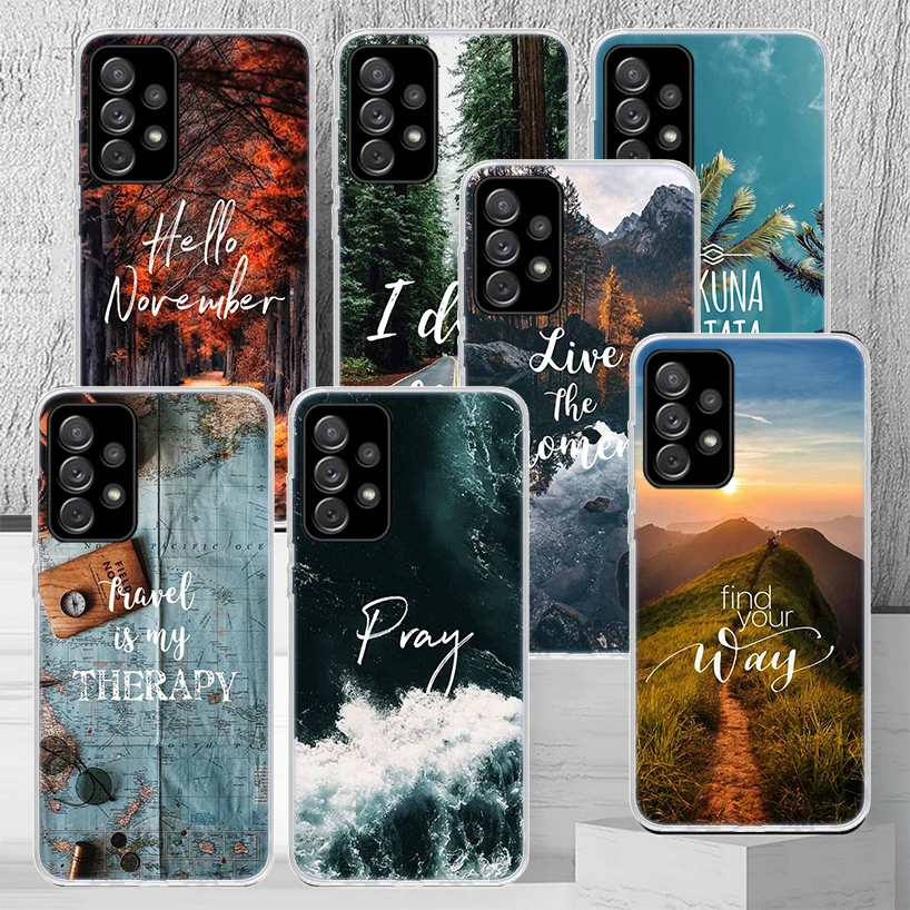 Travel Mountain Beach Proverb Phone Case Fundas For Samsung Galaxy A51 A50S A71 A70 A41 A40 A31 A30S A21S A20E A11 A10S A01 A6 A