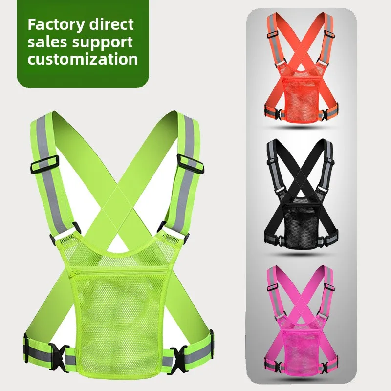 حزام عاكس عبر الحدود في الهواء الطلق سترة عاكسة حزام عاكس ليلة تشغيل حزام ملابس عاكسة الدراجات سترة عاكسة