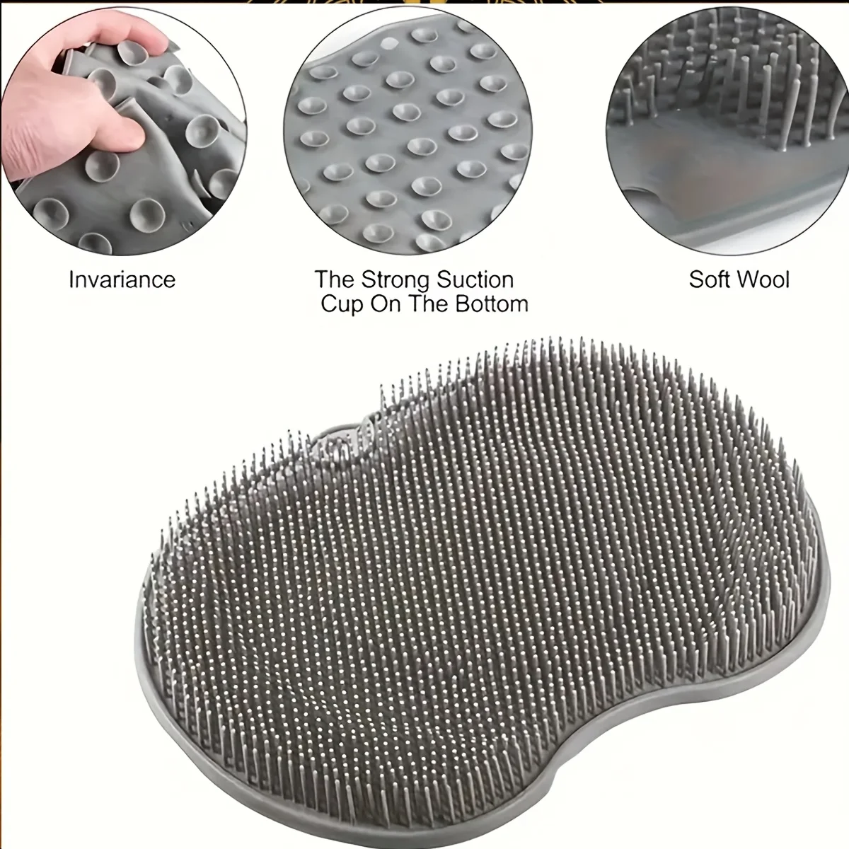 Almofada de Silicone para Esfoliação dos Pés com Ventosas, Almofada Macia e Suave para Massagem nos Pés, Acessório Moderno para Banheiro