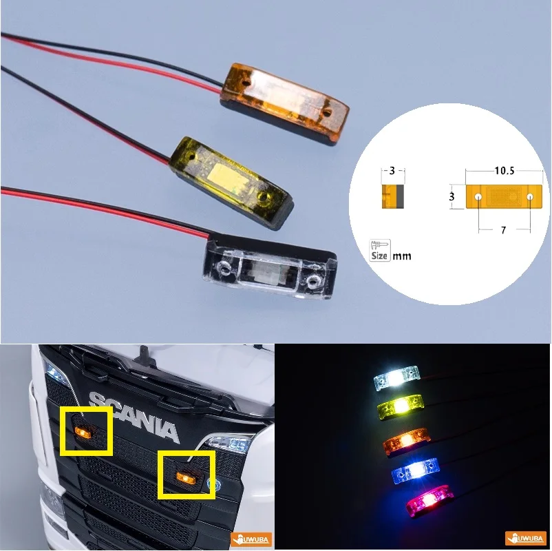 

Width Warning Light Spotlight Clearance Light For 1/14 Tamiya RC Dump Truck Trailer For SCANIA 770S VOLVO BENZ MAN Accessories