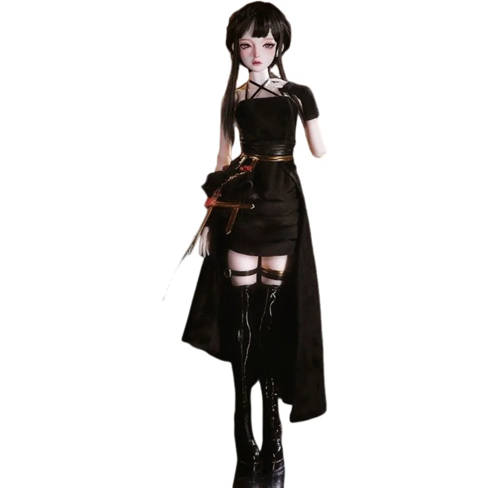 

1/4 BJD doll articulated joint doll face makeup evening dress modern style collection handmade resin set girl doll