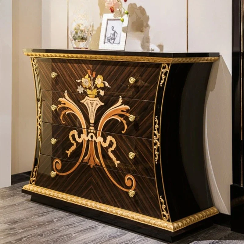 

European-style entrance cabinet neoclassical postmodern decorative cabinet partition cabinet hotel villa living room luxury
