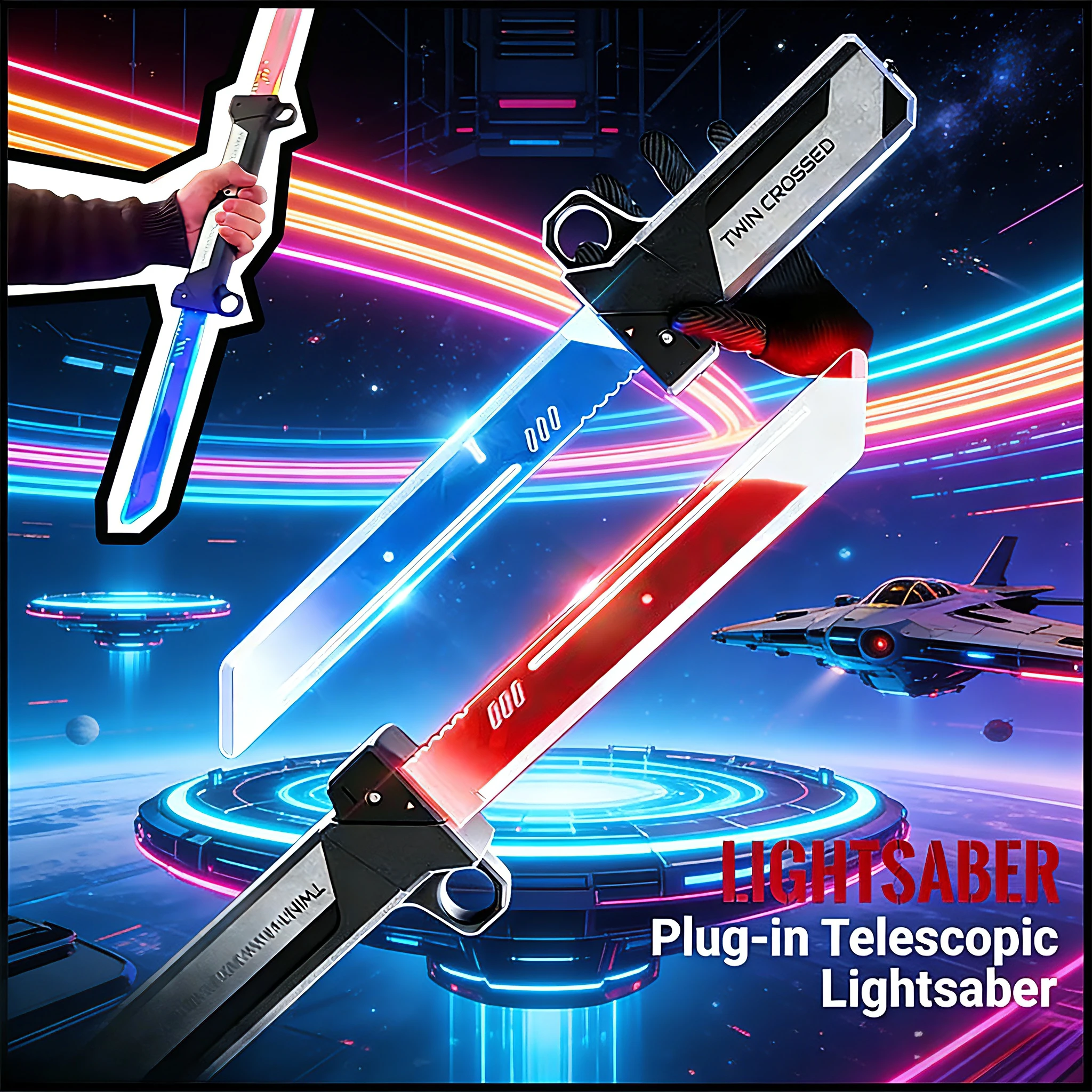 

New toy - stretchable double-edged sword, with LED light plug-in design, stress-relieving toy, gift for adults and children.