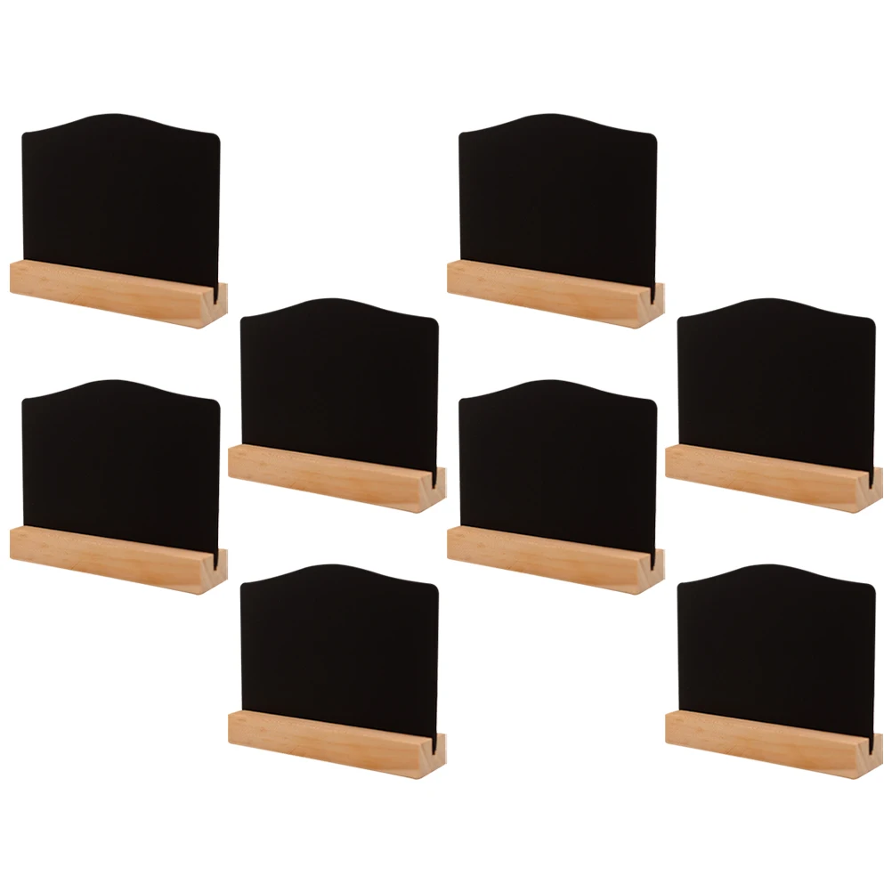 

8 Pcs Double-sided Blackboard Ornaments Wood Small Arch Design Erasable Message Board Chalkboard Home Bar Decor