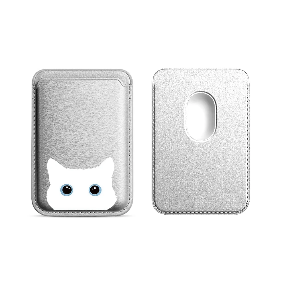 Niedliche Katzen-Lederkartenhalterung, Süße Kitty-Geldbörse, Telefonkartenhalter für Magnetische Hüllen, Geeignet für alle iPhone Magsafe-Karten-Handytaschen – Detail 18