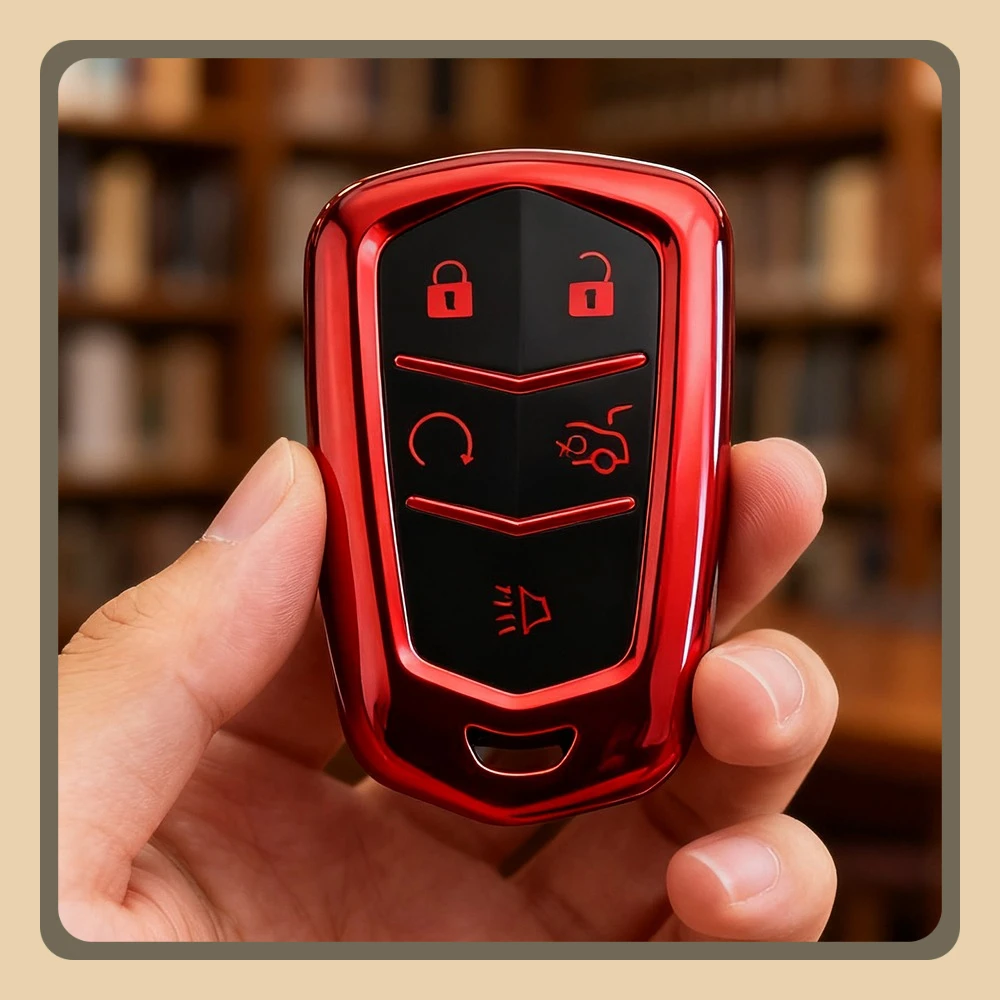 غطاء حافظة مفتاح السيارة لكاديلاك ATS CT6 CTS DTS XT5 Escalade ESV SRX STS XTS ELR 2014 - 2018 حامل مفتاح بعيد #6