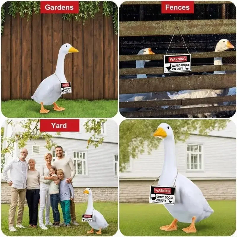 Funny Watch Gooses Wooden Warning Plaque Handcrafted Pine Guard Gooses Sign for Yard Porch Safety Y5GB