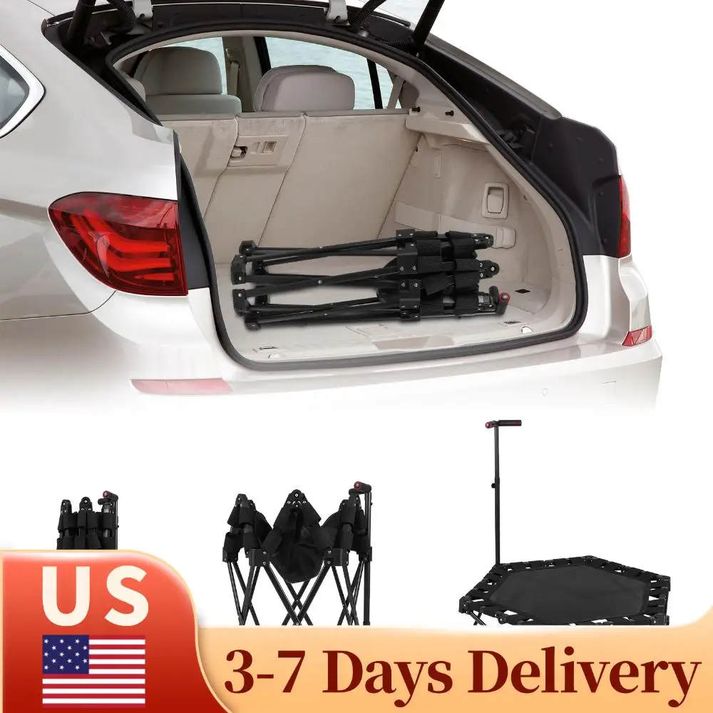 

Foldable Mini Trampoline with Handle Hexagonal Jumping Bed 225kg Max Load Thickened Bounce Bed Indoor & Outdoor Workout