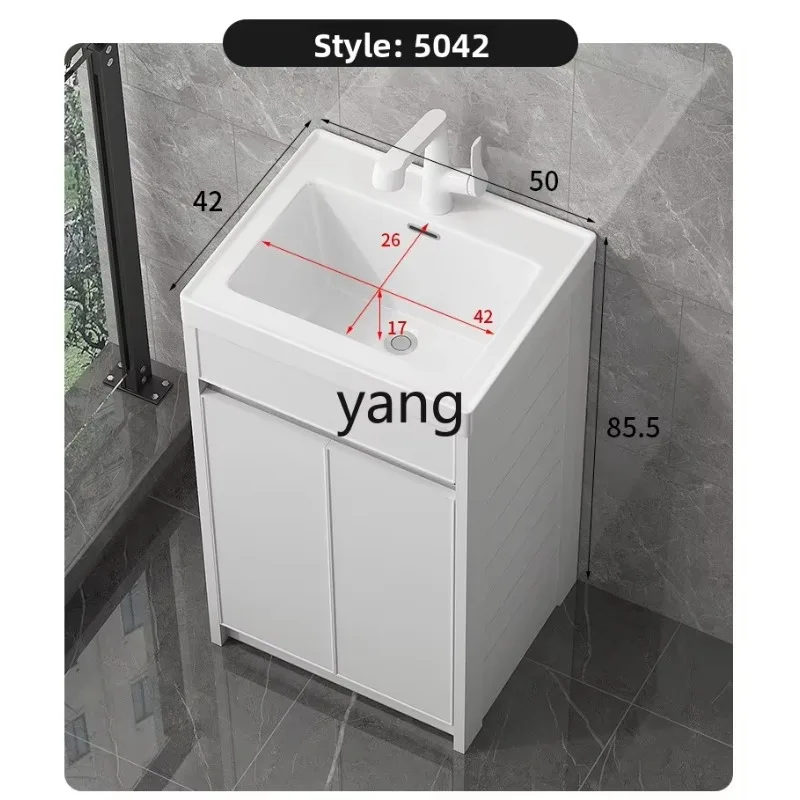 LH  Laundry Cabinet with Washboard Balcony Floor-Standing Integrated Ceramic