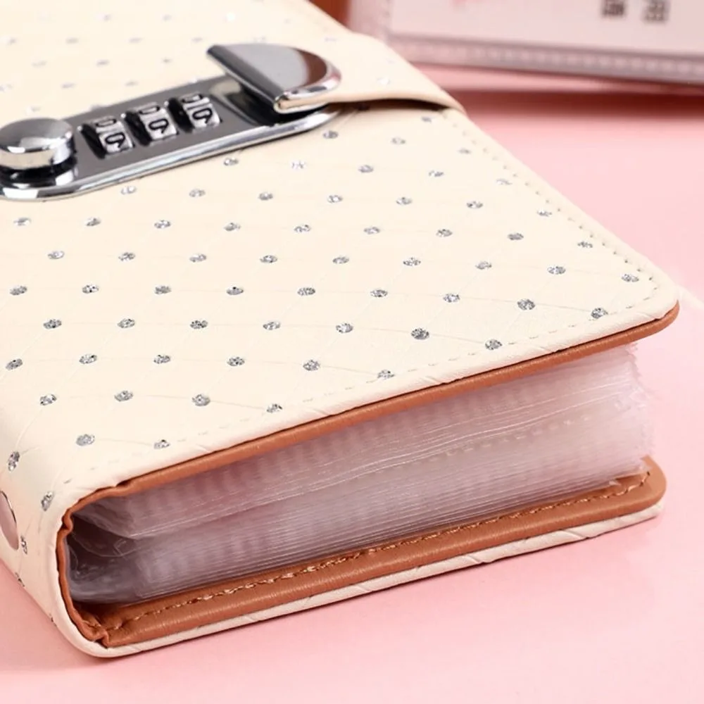 50Sheets Saving Money Binder Little Crystal Cover PU Leather Budget Binder with Lock Cash Envelopes Refillable Planner Organizer