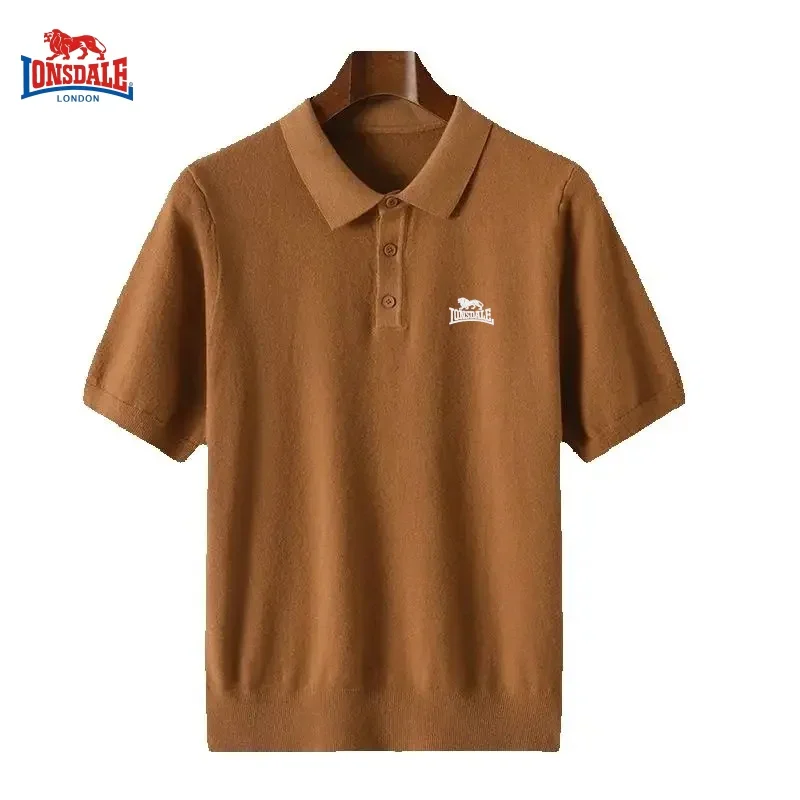 

New men's high-quality knitted short sleeved polo shirt, summer fashion, casual breathable, cool T-shirt top
