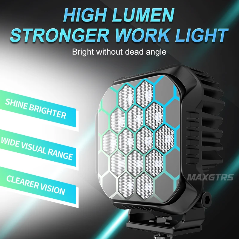 Auto Working Light Spotlight 4.4inch 81W LED Work Light Bar Sport Combo Lamp Offroad Driving Truck White Universal Headlight
