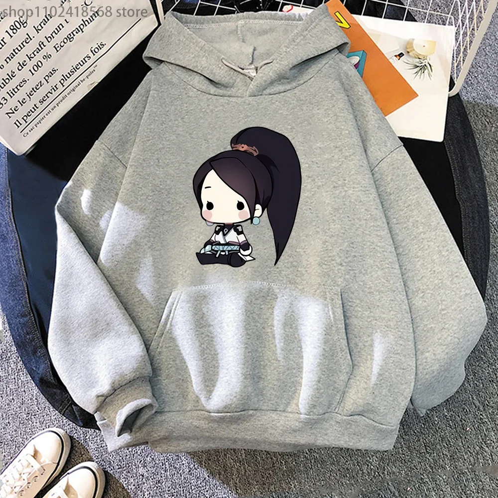 Cartoon Valorant Hoodie Unisex Sage Streetwear Women Autumn Winter Y2k Clothes for Teens Felpa Moletom Aesthetic Lounge Wear Men