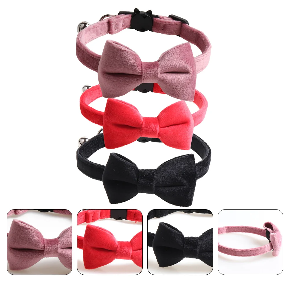 

Velvet Bow Collar Adjustable Puppy Necklace Lightweight Lovely Collar Pet Supplies Pet Supplies Bowtie Dog Harness