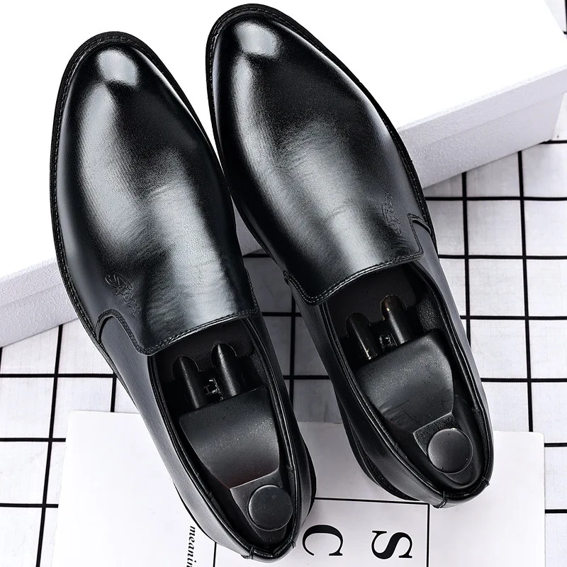 dress shoes men formal leather for men\'s elevator classic mens designer luxury casual social office increasing  wedding shoes