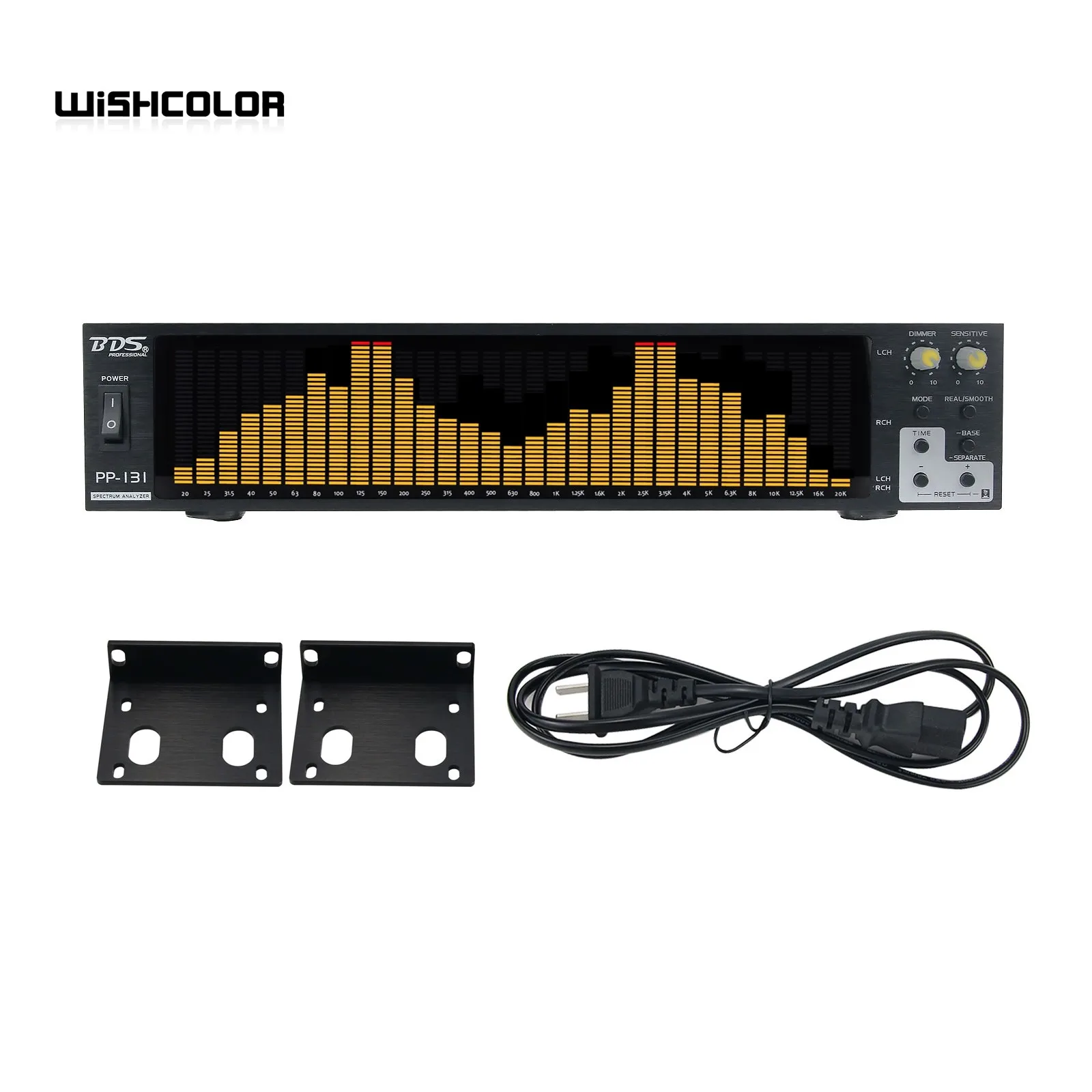 Wishcolor BDS PP-31 Yellow LED Digital Audio Spectrum Analyzer Display 1U Music Spectrum VU Meter 31 Segments - view 2