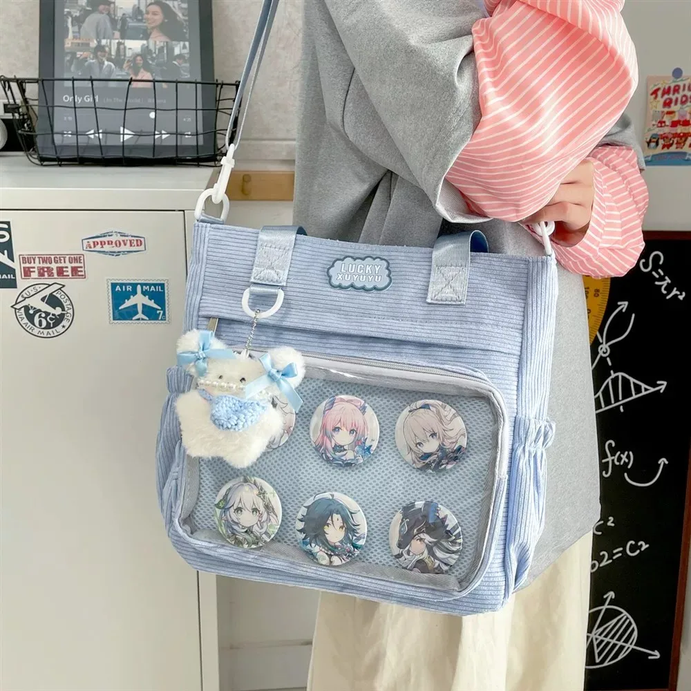 

New Y2k Cute Anime Ita Bag JK Two-dimensional Crossbody Bag Lolita Girl Transparent Shoulder Bag Otaku DIY Comic Display Handbag