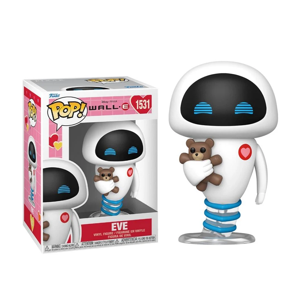 Funko Pop Wall-E & Eve Action Figures  Eve#1531 Dolls Toys Desktop Decoration Kawaii Wall-E Model Ornament Valentines Gift