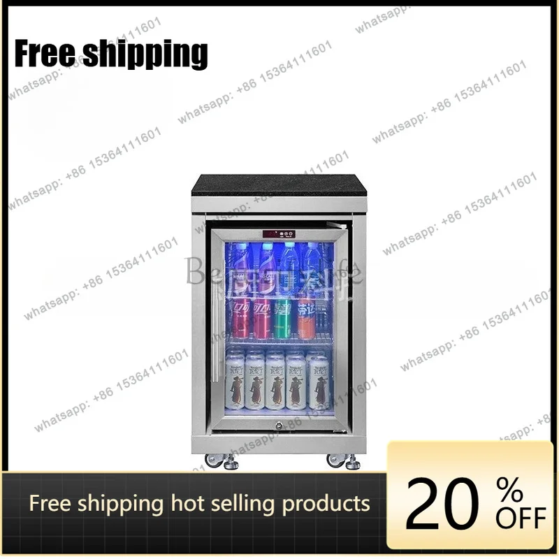 YJ Anti-rust Outdoor Kitchen Refrigerator Storage Cabinet Stainless Steel Patio Courtyard BBQ Kitchen Unit