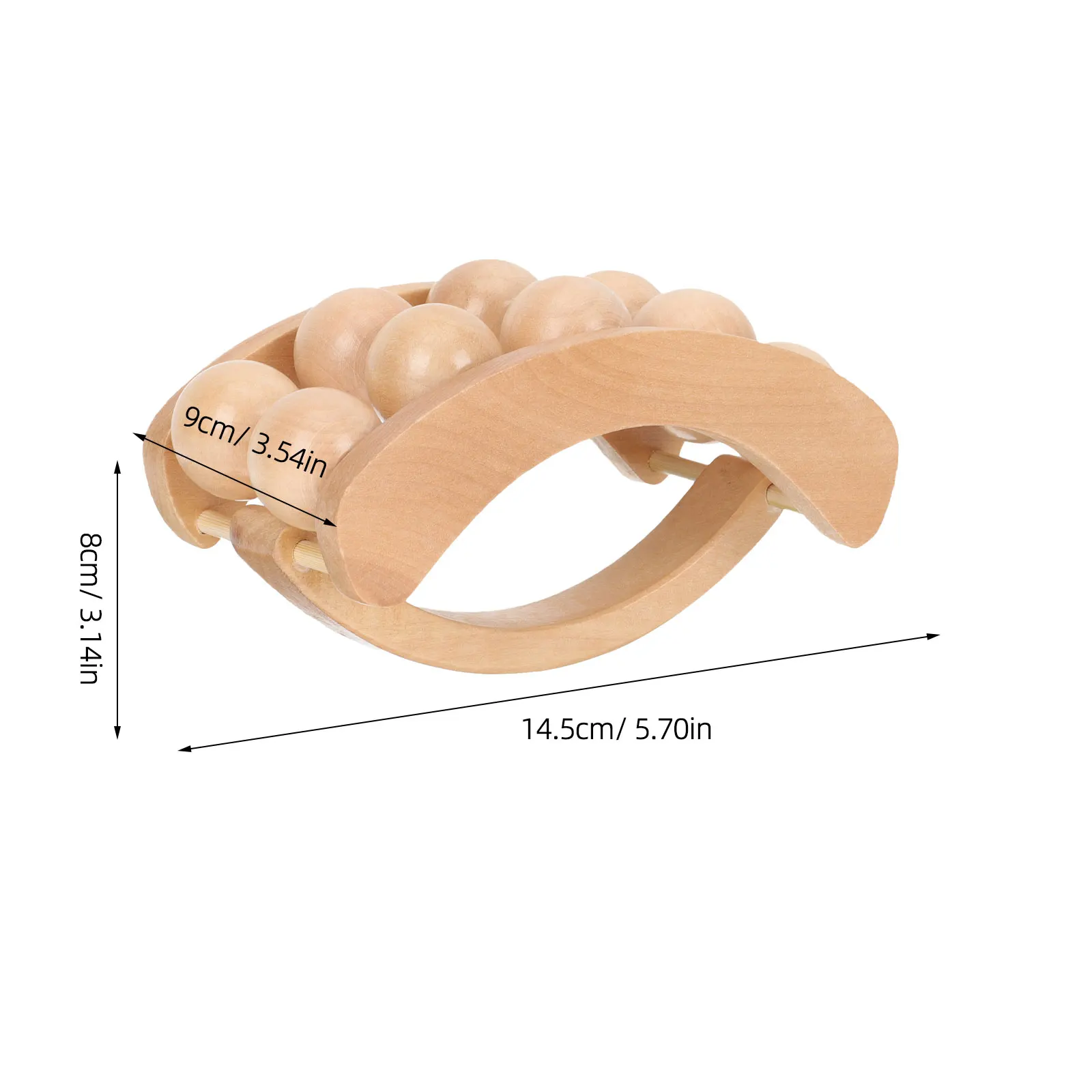 

Wooden H held Massager Smooth Surface Portable Acupressure Roller Relief Muscle Pain Neck Shoulder Manual
