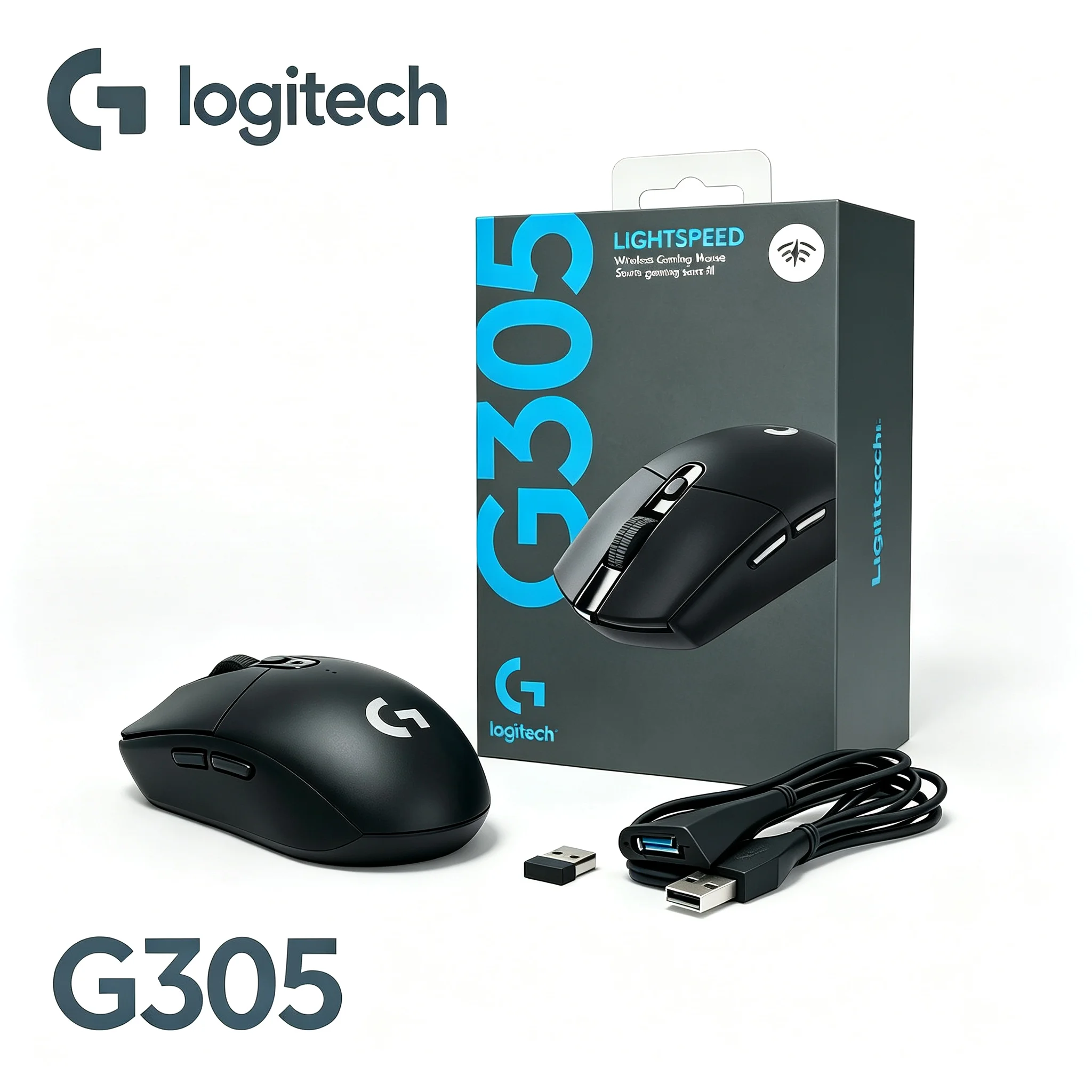 Logitech G305 LIGHTSPEED Mice With Transfer Adapter Cable Wireless Gaming Mouse Adjustable DPI For Office Productivity And Gamin